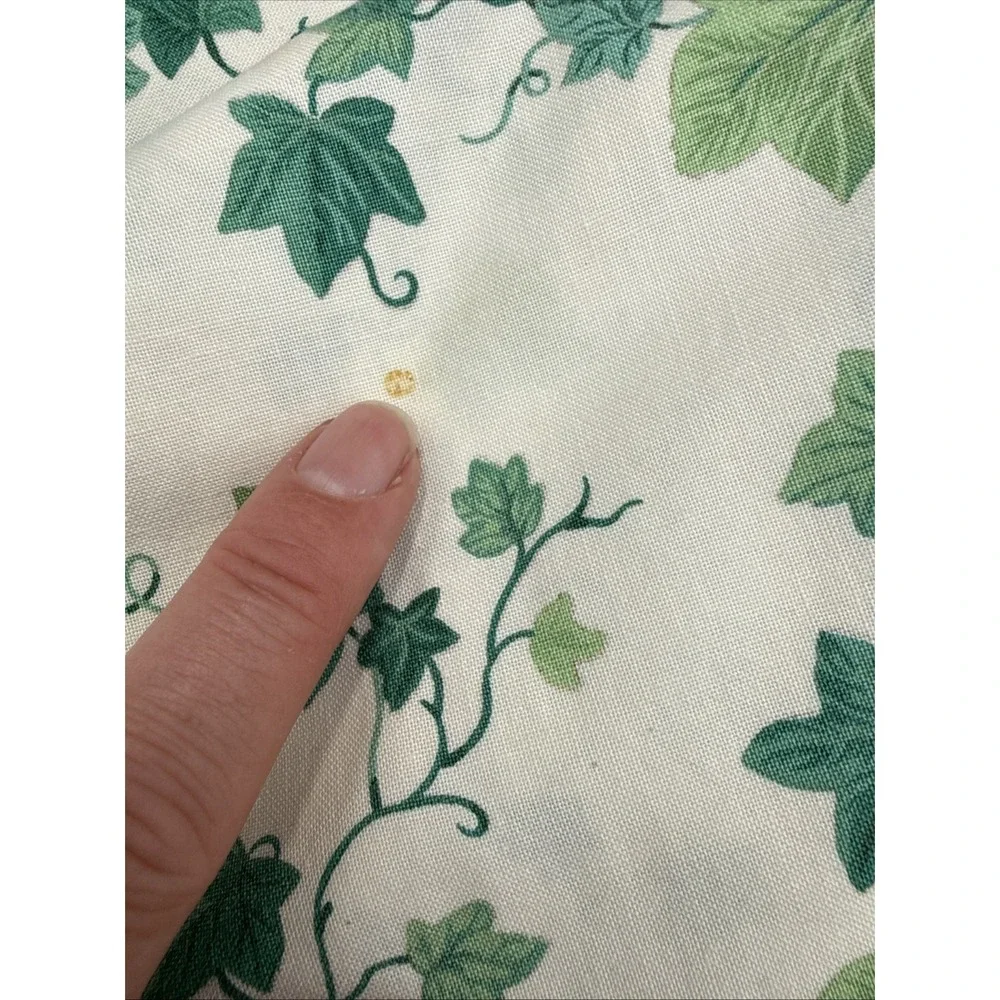 Vintage Tablecloth Repurposed From Twin Sheet, Napkins, Green Ivy